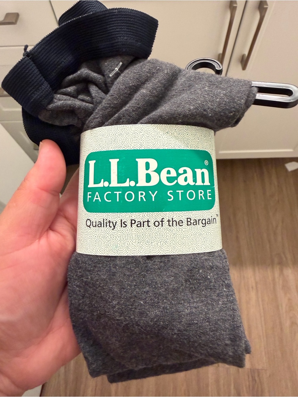 L.L. Bean Men's Crew Socks in Gray and Navy